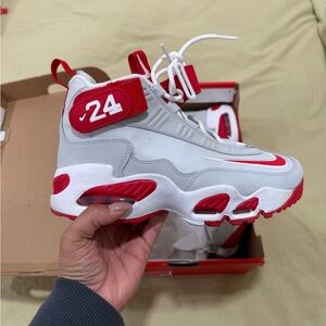 Nike Kids White and Red High-Top Sneakers